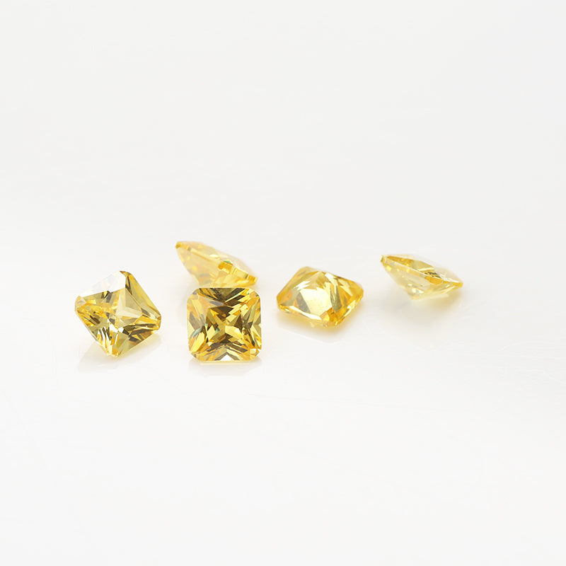 50pcs 3x3-10x10mm 5A Square Octangle Cut Golden Yellow CZ Stone Loose Cubic Zirconia Synthetic Gemstone for Jewelry