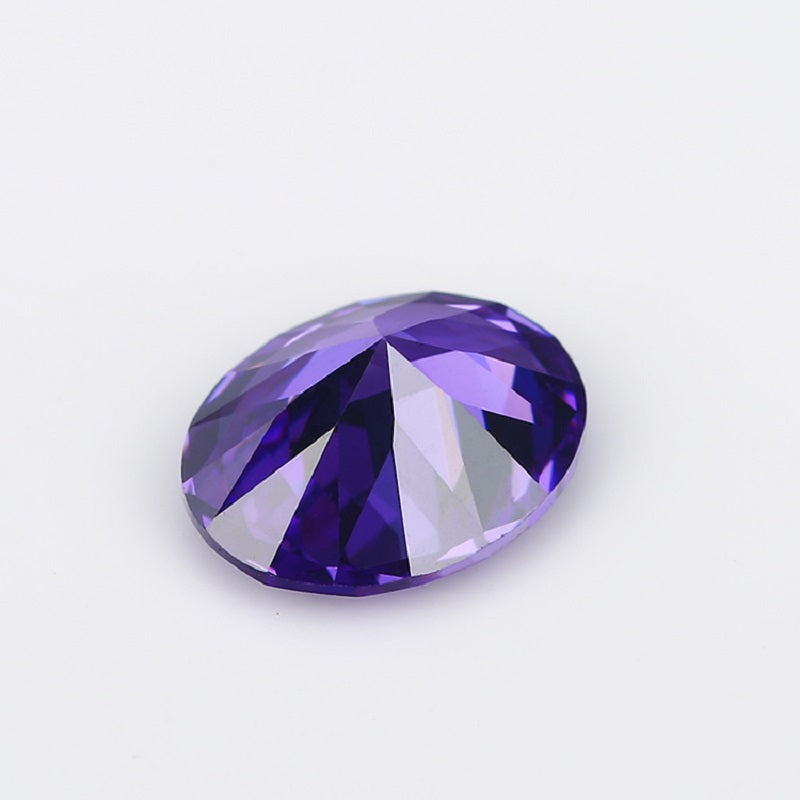 Size 2x3~13x18mm 5A Oval Cut Violet Color CZ Stone Loose Cubic Zirconia Synthetic Gemstone for Jewelry