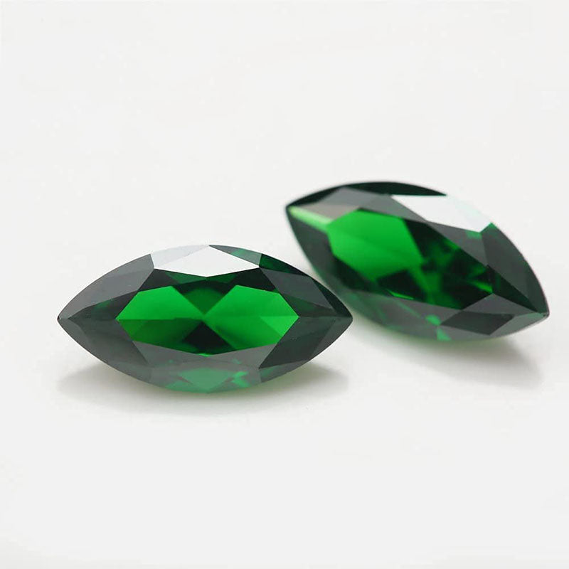 Size 2x4~8x16mm 5A Marquise Cut Green CZ Stone Loose Cubic Zirconia Synthetic Gemstone for Jewelry