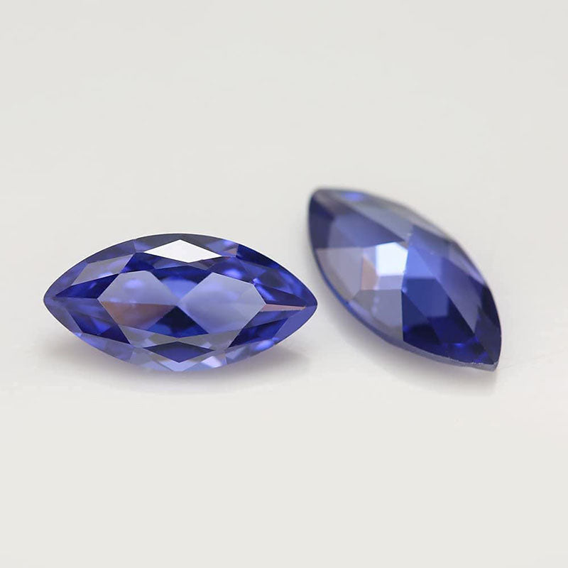 Size 2x4~8x16mm 5A Marquise Cut Tanzanite Color CZ Stone Loose Cubic Zirconia Synthetic Gemstone for Jewelry