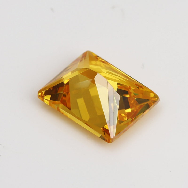 50pcs 3x5-10x12mm 5A Rectangle Cut Golden Yellow CZ Stone Loose Cubic Zirconia Synthetic Gemstone for Jewelry