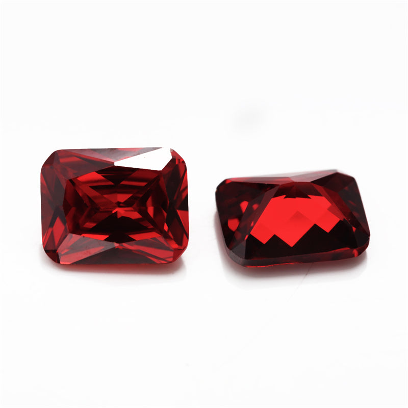 50pcs 4x6~10x12mm 5A Octangle Cut Cut Garnet Color CZ Stone Loose Cubic Zirconia Synthetic Gemstone for Jewelry