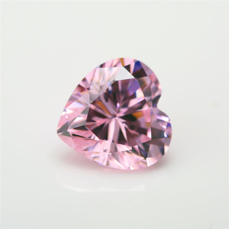50pcs 3x3-10x10mm 5A Heart Cut Pink CZ Stone Loose Cubic Zirconia Synthetic Gemstone for Jewelry