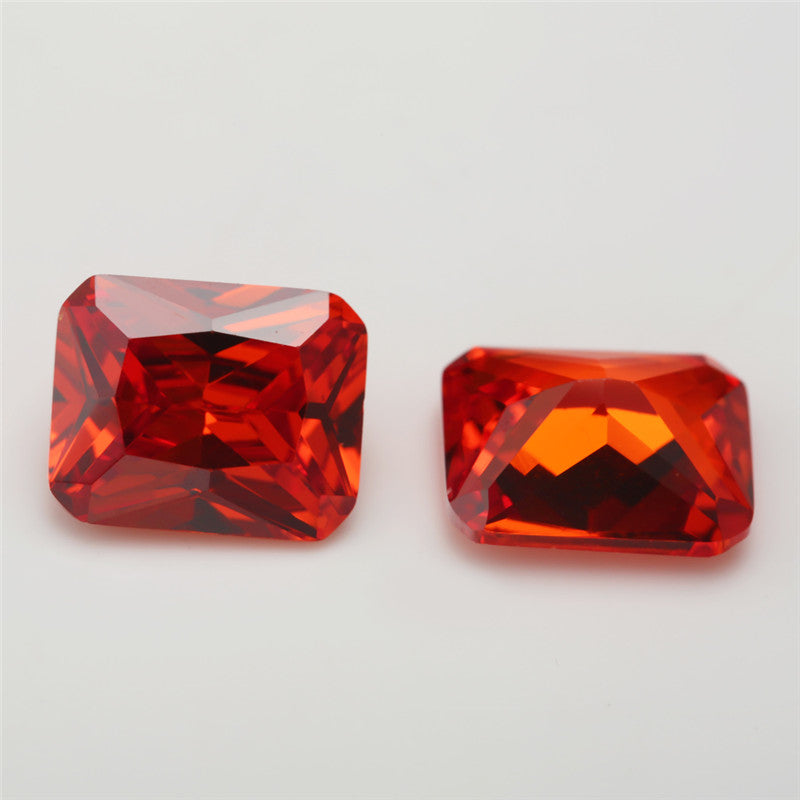 50pcs 4x6~10x12mm 5A Octangle Cut Orange CZ Stone Loose Cubic Zirconia Synthetic Gemstone for Jewelry