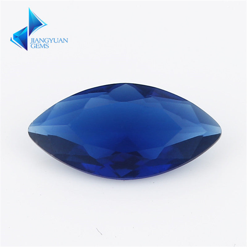 Size 3x6~8x16mm Marquise Cut Blue Glass Stone Loose Synthetic Gemstone for Jewelry