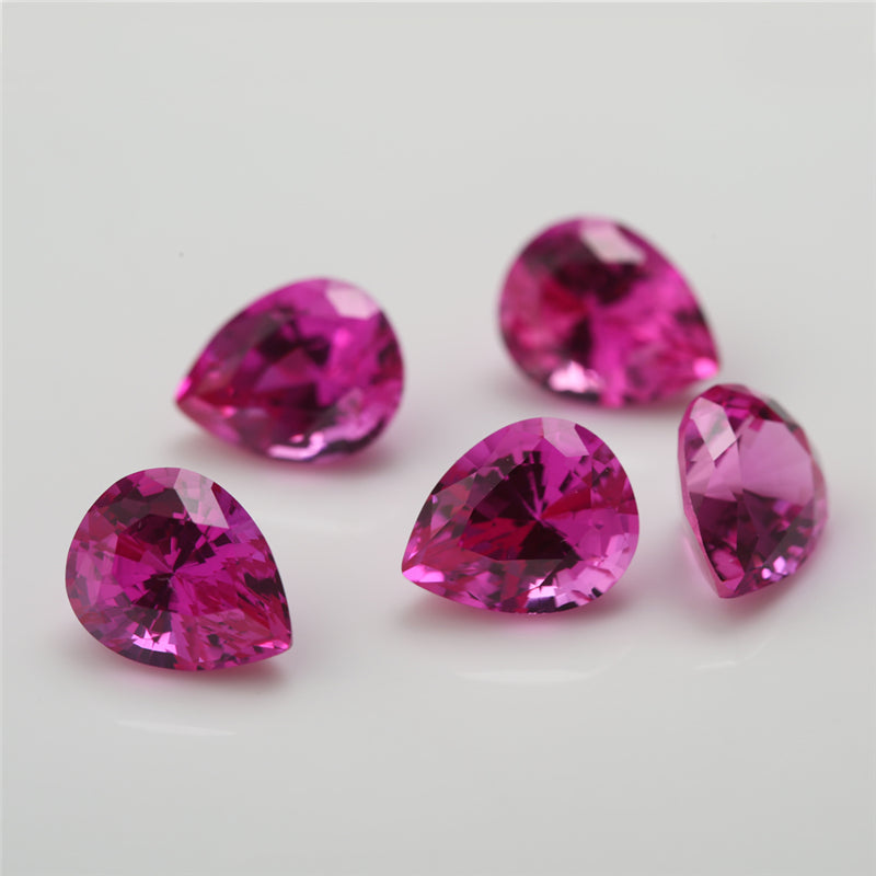 Size 3x5~13x18mm Pear Cut 3# Red Stone Loose Corundum Synthetic Gemstone for Jewelry