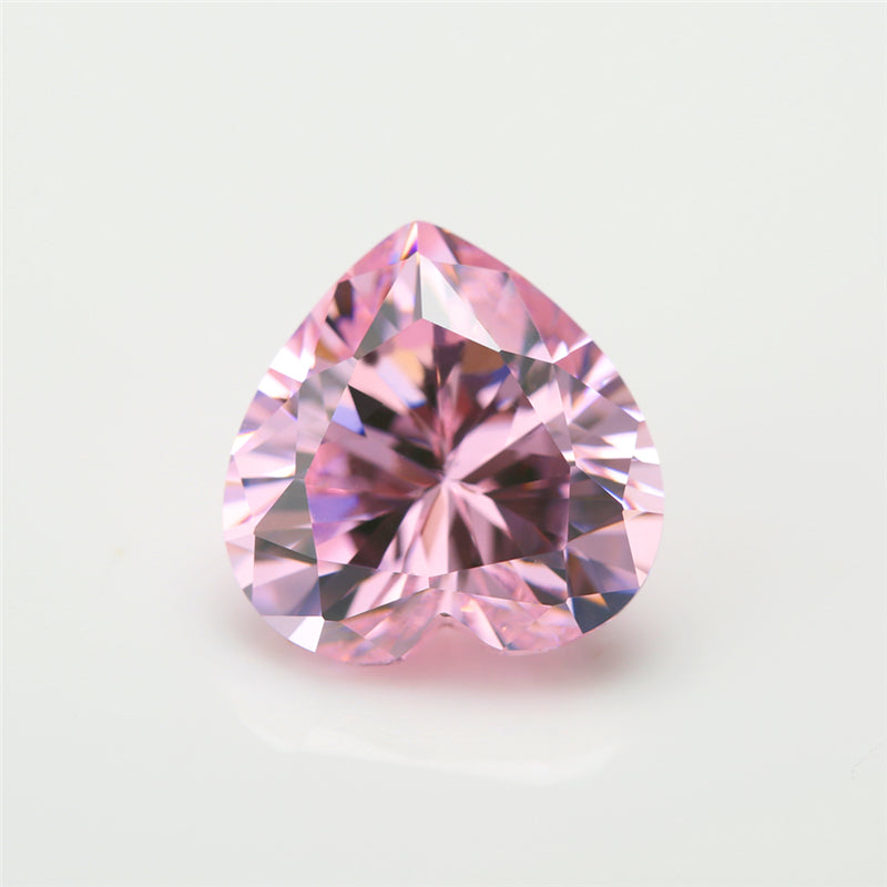 50pcs 3x3-10x10mm 5A Heart Cut Pink CZ Stone Loose Cubic Zirconia Synthetic Gemstone for Jewelry