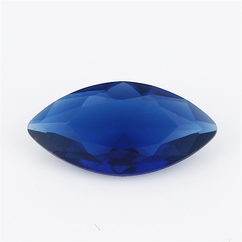 Size 3x6~8x16mm Marquise Cut Blue Glass Stone Loose Synthetic Gemstone for Jewelry