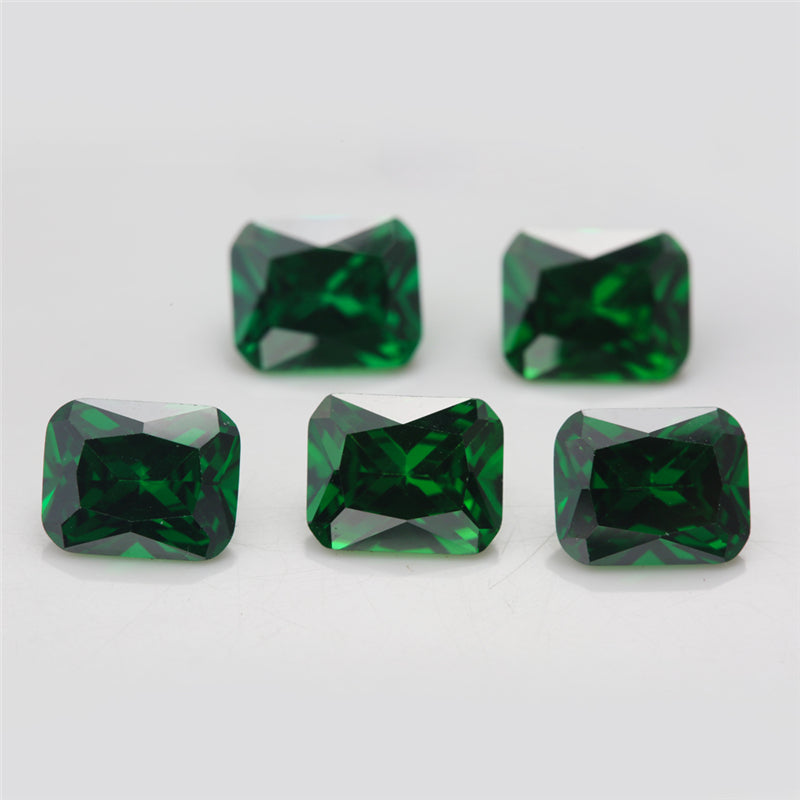 Size 4x6-10x12mm 5A Octangle Cut Green CZ Stone Loose Cubic Zirconia Synthetic Gemstone for Jewelry Making