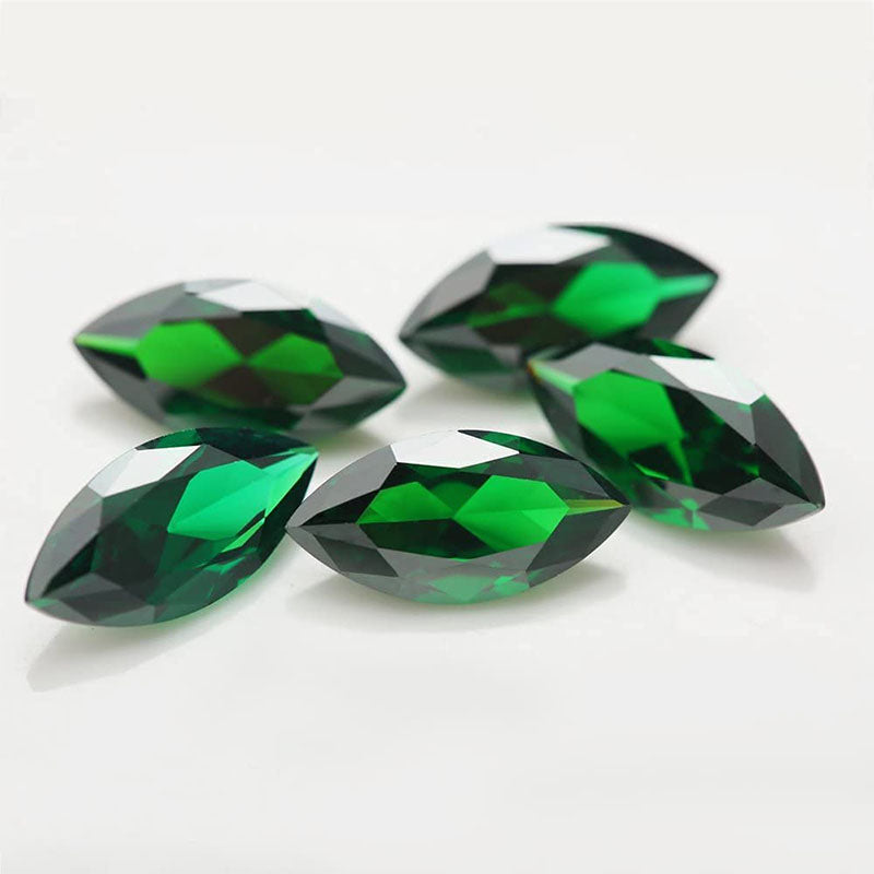 Size 2x4~8x16mm 5A Marquise Cut Green CZ Stone Loose Cubic Zirconia Synthetic Gemstone for Jewelry