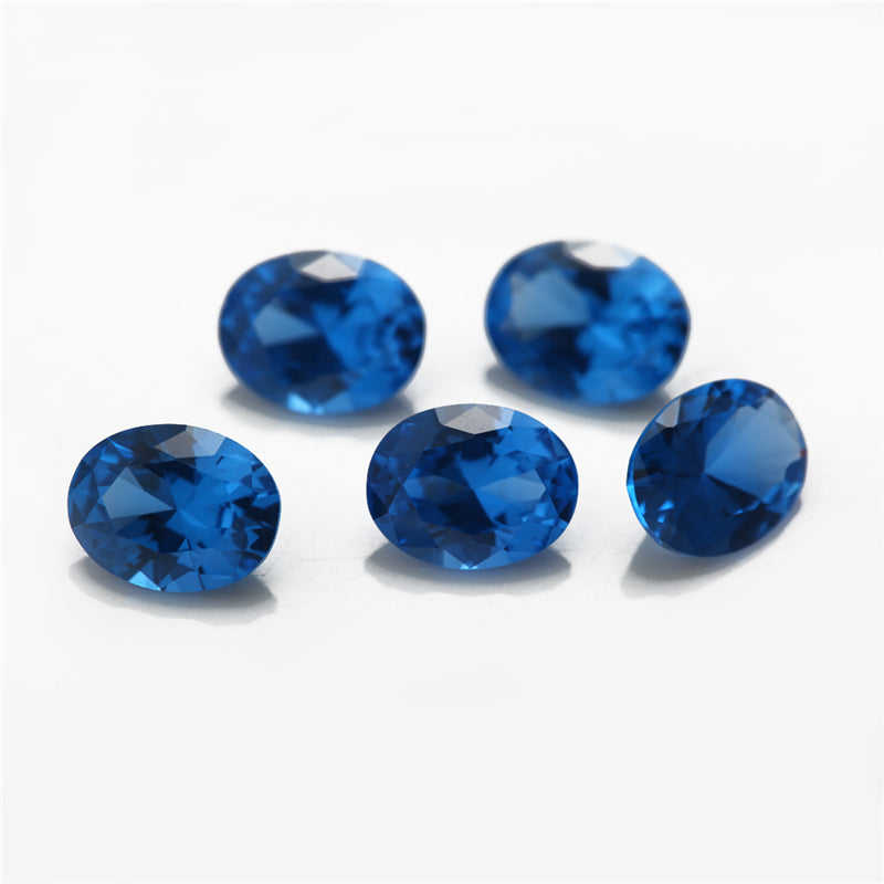 Size 3x5~10x12mm Oval Cut 109# Color Blue Stone Loose Spinel Synthetic Gemstone for Jewelry