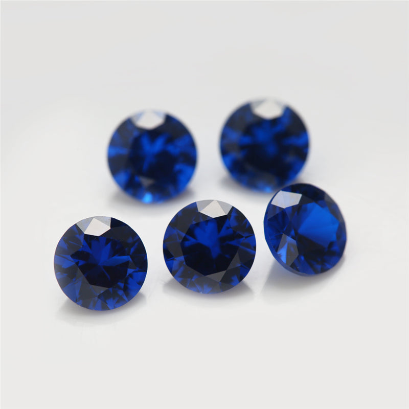 Size 3.5~10.0mm Round Cut 113# Color Blue Stone Loose Spinel Synthetic Gemstone for Jewelry