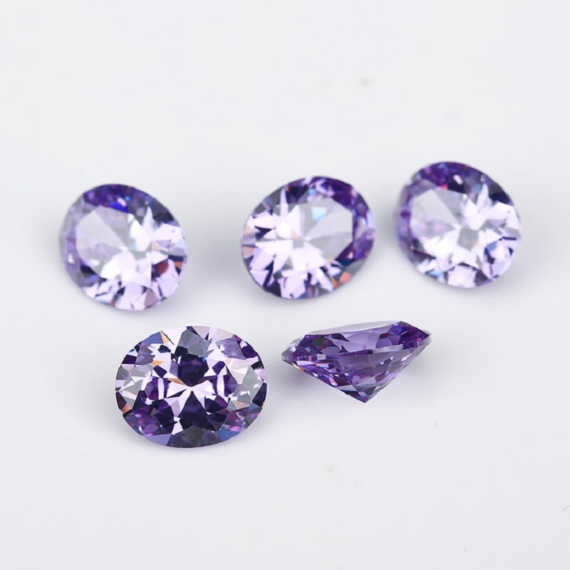 Size 2x3~13x18mm 5A Oval Cut Lavender Color CZ Stone Loose Cubic Zirconia Synthetic Gemstone for Jewelry