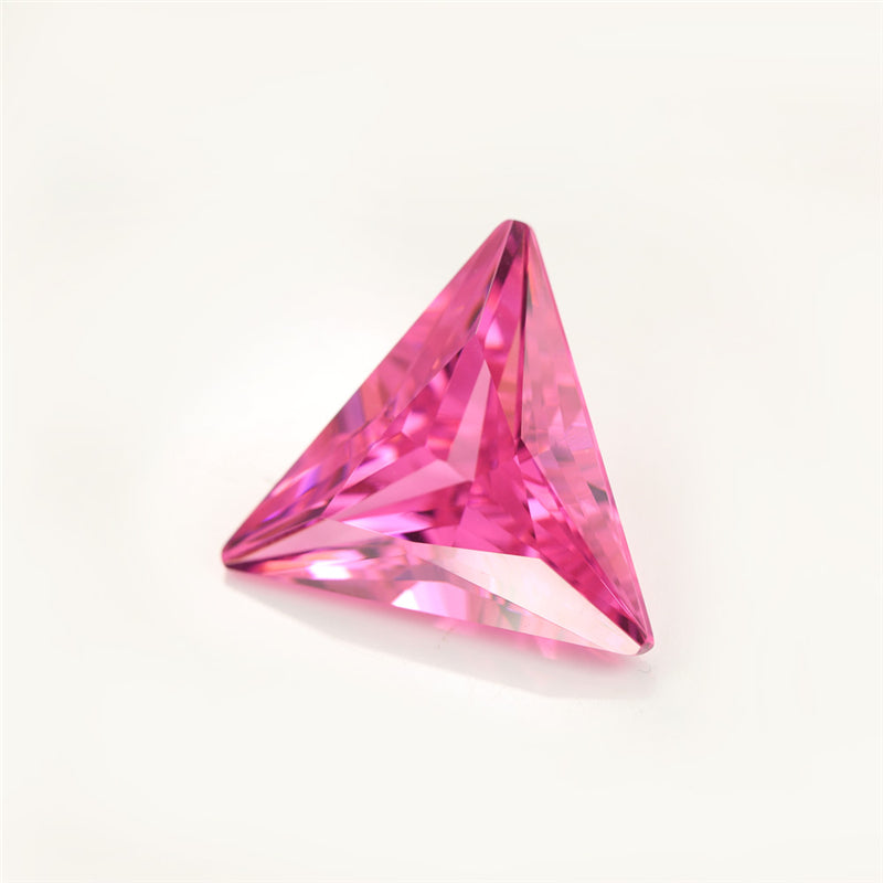 50pcs 3x3~10x10mm 5A Triangle Cut Cut Pink CZ Stone Loose Cubic Zirconia Synthetic Gemstone for Jewelry