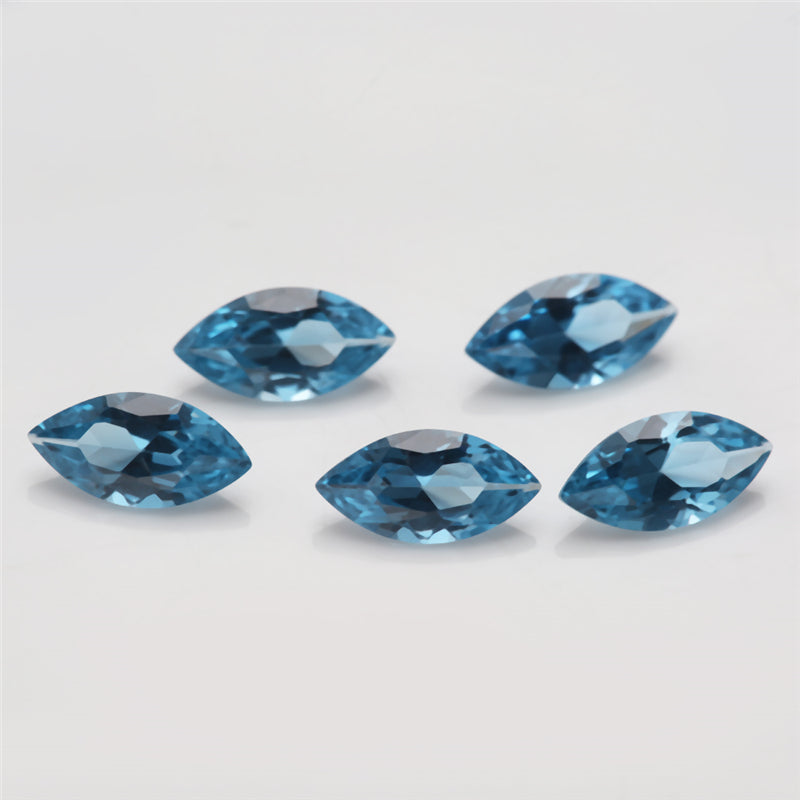 Size 3x6~8x16mm Marquise Cut 120# Color Blue Stone Loose Spinel Synthetic Gemstone for Jewelry
