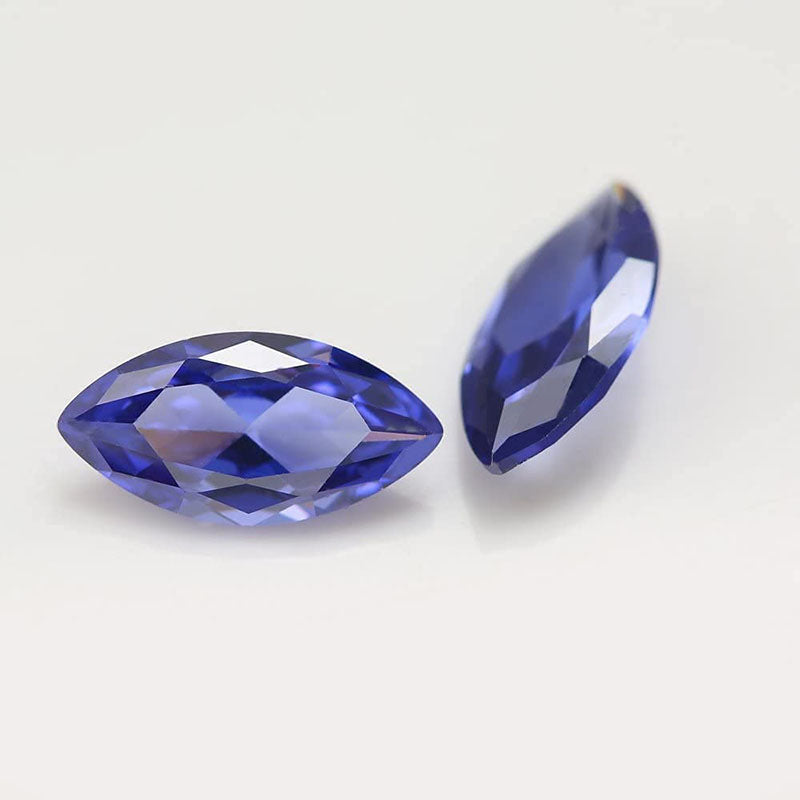 Size 2x4~8x16mm 5A Marquise Cut Tanzanite Color CZ Stone Loose Cubic Zirconia Synthetic Gemstone for Jewelry