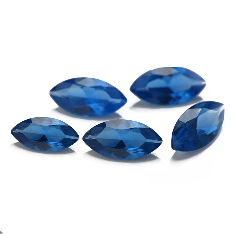 Size 3x6~8x16mm Marquise Cut 109# Color Blue Stone Loose Spinel Synthetic Gemstone for Jewelry