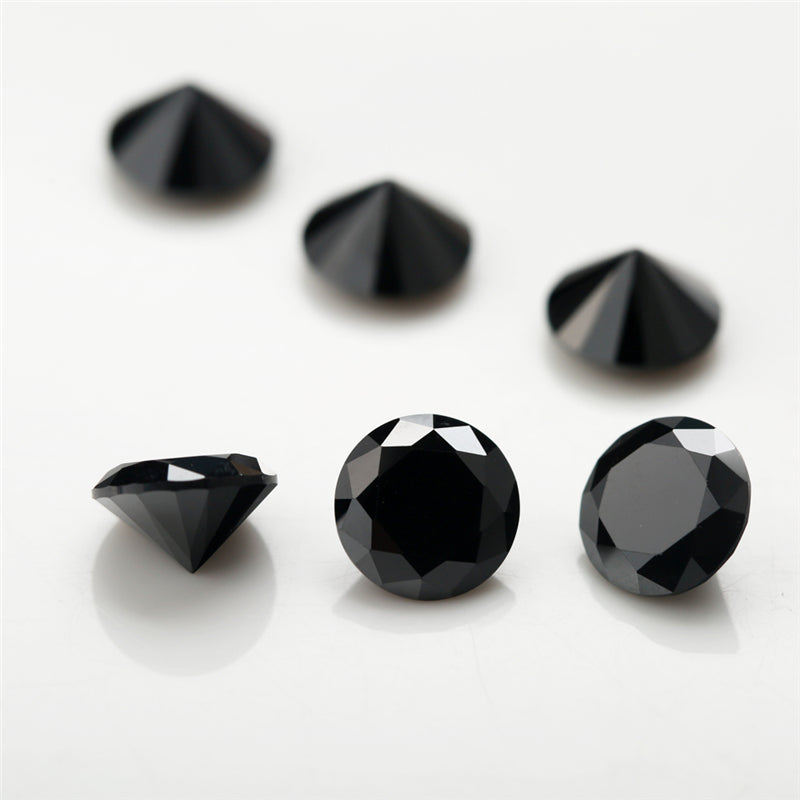 Size 1.0~3.0mm Round Cut Black Spinel Synthetic Gemstone Loose Stone for Jewelry