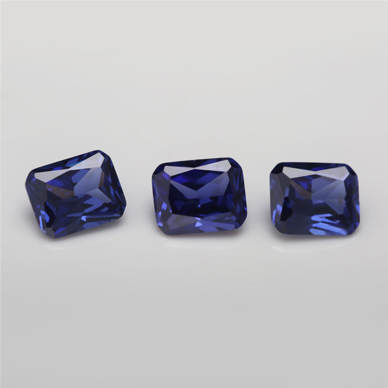 Size 4x6-10x12mm 5A Octangle Cut Tanzanite Color CZ Stone Loose Cubic Zirconia Synthetic Gemstone for Jewelry Making