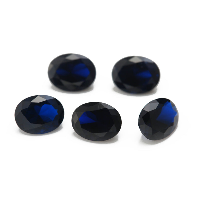 Size 3x5~10x12mm Oval Cut 114# Color Blue Stone Loose Spinel Synthetic Gemstone for Jewelry