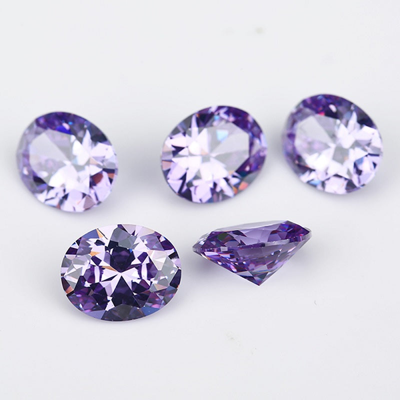 Size 3x5mm~10x12mm Oval Cut Cubic Zirconia Stone White Champagne Lavender Pink Garnet Mix 5 Color 5A Loose CZ Stones Synthetic Gemstone for Jewelry Making