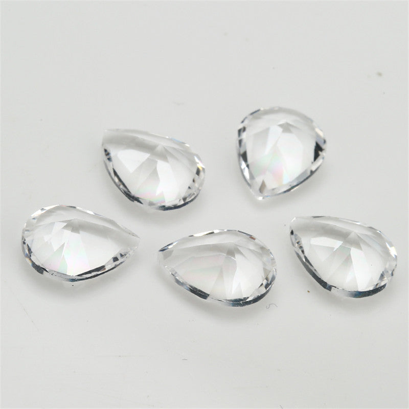 Size 3x5~10x12mm Pear Cut White Glass Stone Loose Synthetic Gemstone for Jewelry