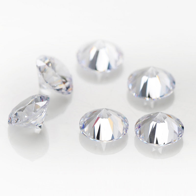 50pcs 3.25-12mm 5A Round Cut White CZ Stone Loose Cubic Zirconia Synthetic Gemstone for Jewelry