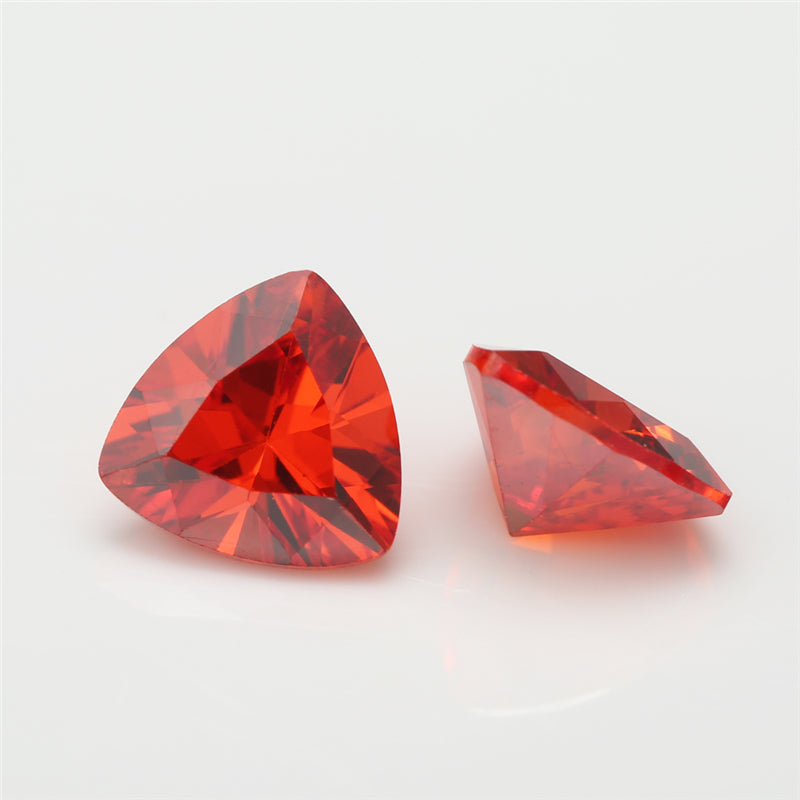 50pcs 3x3~10x10mm 5A Trillion Cut Cut Orange CZ Stone Loose Cubic Zirconia Synthetic Gemstone for Jewelry