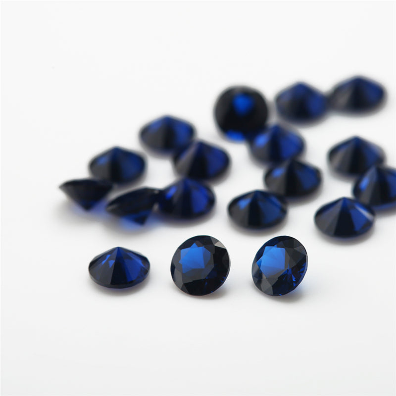 Size 1.0~3.0mm Round Cut 114# Color Blue Stone Loose Spinel Synthetic Gemstone for Jewelry