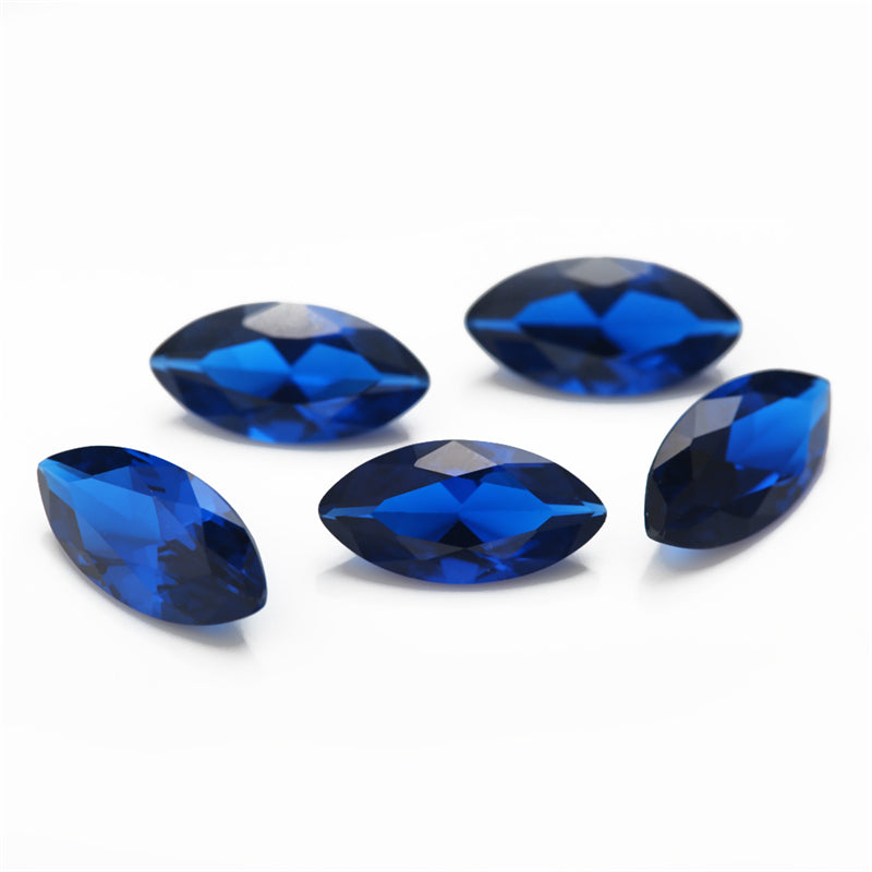 Size 3x6~8x16mm Marquise Cut 113# Color Blue Stone Loose Spinel Synthetic Gemstone for Jewelry