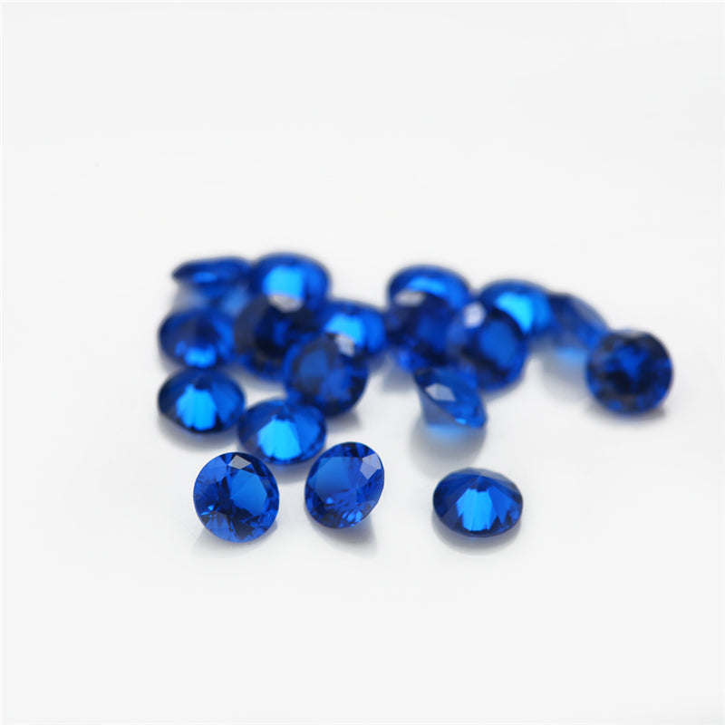 Size 1.0~3.0mm Round Cut 113# Color Blue Stone Loose Spinel Synthetic Gemstone for Jewelry
