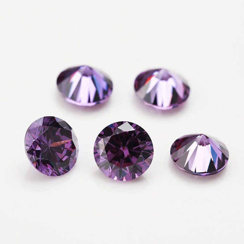 Size 1.0mm-10.0mm Round Cut Cubic Zirconia Stone White Garnet Amethyst Green SeaBlue Mix 5 Color 5A Loose CZ Stones Synthetic Gemstone for Jewelry Making