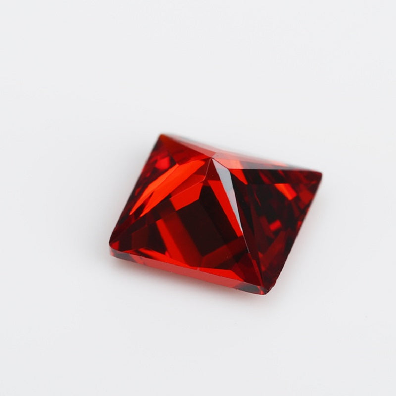 50pcs 1.5x1.5~10x10mm 5A Square Princess Cut Garnet Color CZ Stone Loose Cubic Zirconia Synthetic Gemstone for Jewelry
