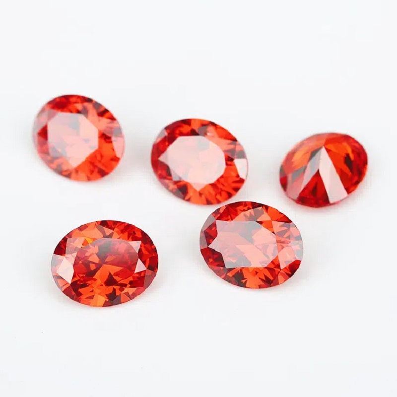 Size 2x3~13x18mm 5A Oval Cut Orange CZ Stone Loose Cubic Zirconia Synthetic Gemstone for Jewelry