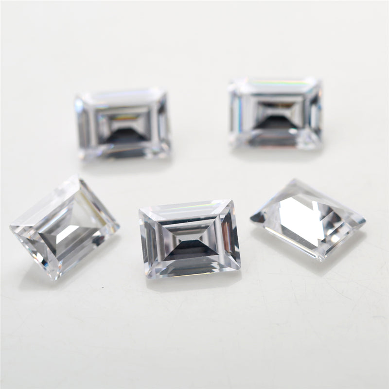 50pcs 3x5~7x9mm 5A Rectangle Shape Baguette Cut White CZ Stone Loose Cubic Zirconia Synthetic Gemstone for Jewelry