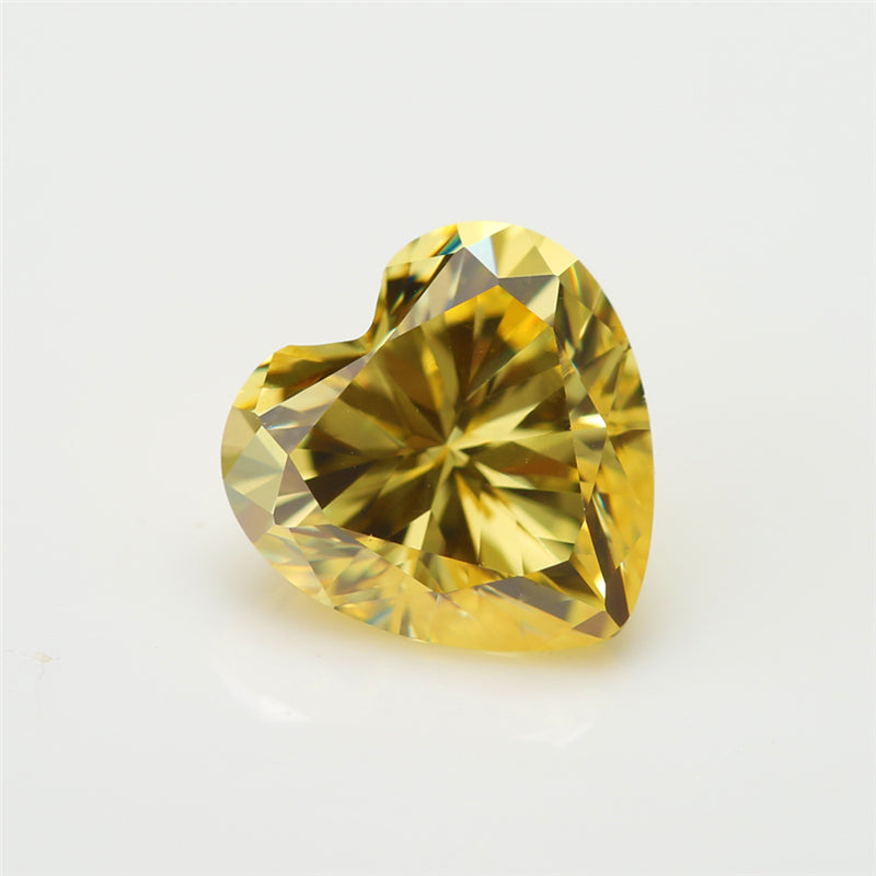 50pcs 3x3-10x10mm 5A Heart Cut Golden Yellow CZ Stone Loose Cubic Zirconia Synthetic Gemstone for Jewelry