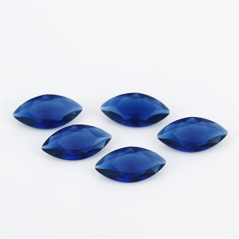 Size 3x6~8x16mm Marquise Cut Blue Glass Stone Loose Synthetic Gemstone for Jewelry