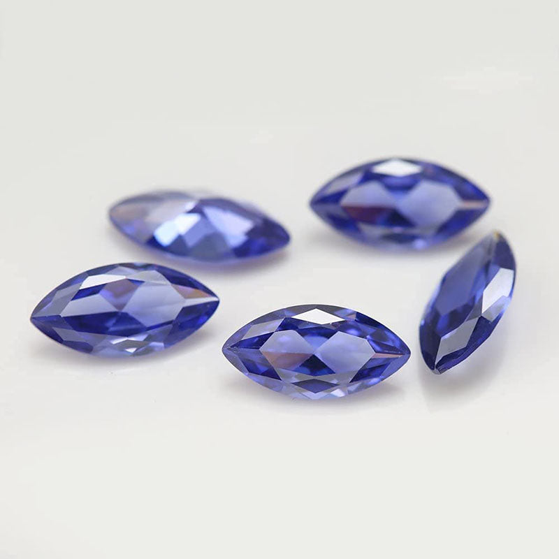 Size 2x4~8x16mm 5A Marquise Cut Tanzanite Color CZ Stone Loose Cubic Zirconia Synthetic Gemstone for Jewelry