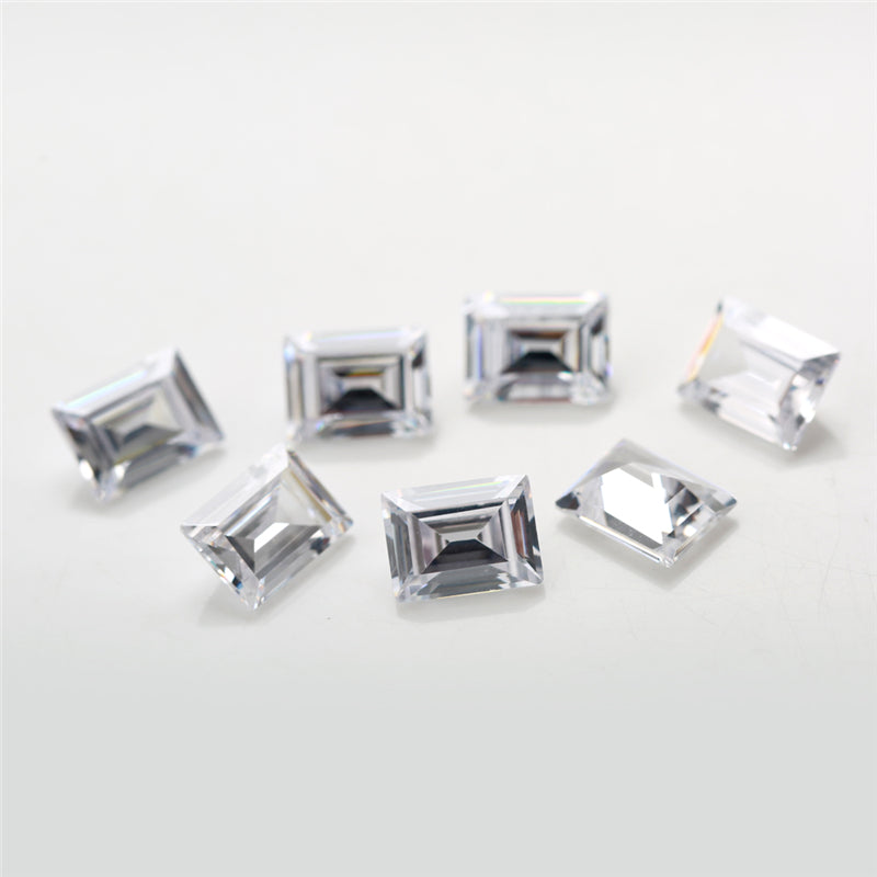 50pcs 3x5~7x9mm 5A Rectangle Shape Baguette Cut White CZ Stone Loose Cubic Zirconia Synthetic Gemstone for Jewelry