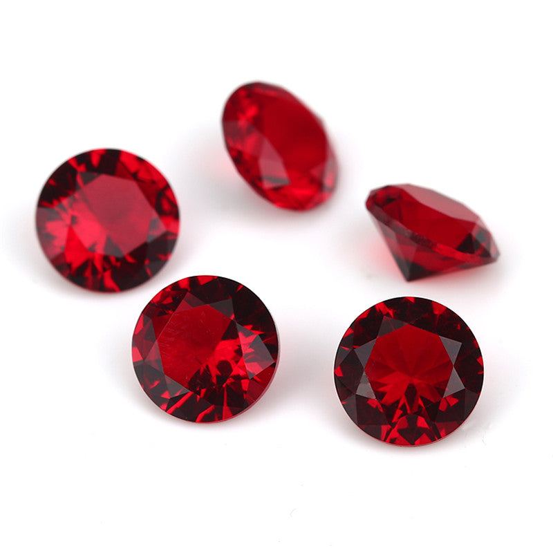 Size 4.0~10.0mm Round Cut Garnet Color Stone Loose Synthetic Gemstone for Jewelry