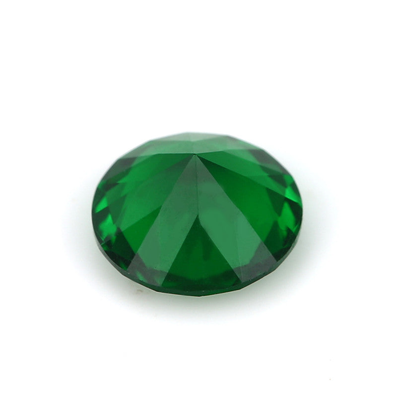 Size 4.0~10.0mm Round Cut Green Glass Stone Loose Synthetic Gemstone for Jewelry
