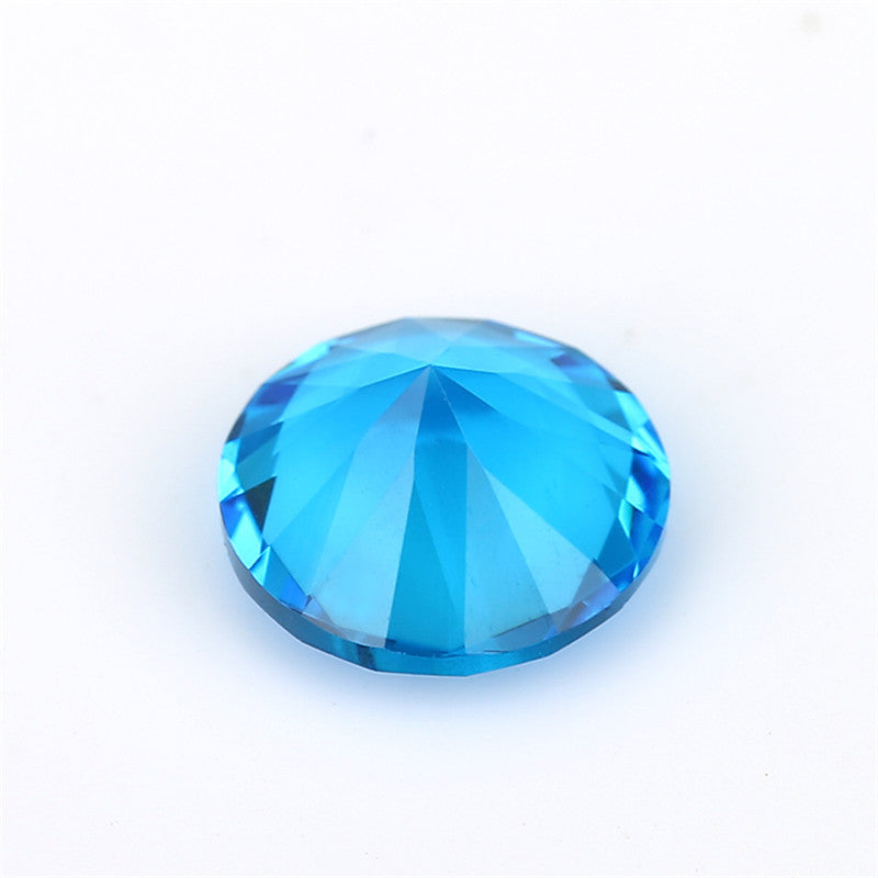 Size 4.0~10.0mm Round Cut Dark Sea Blue Glass Stone Loose Synthetic Gemstone for Jewelry