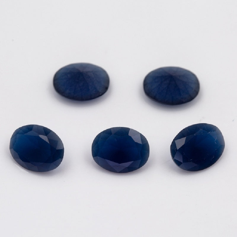 Size 3x5~10x12mm Oval Cut AQ27 Blue Glass Stone Loose Synthetic Gemstone for Jewelry