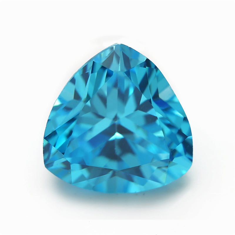 Size 3x3-10x10mm 5A Trillion Cut Sea Blue CZ Stone Loose Cubic Zirconia Synthetic Gemstone for Jewelry