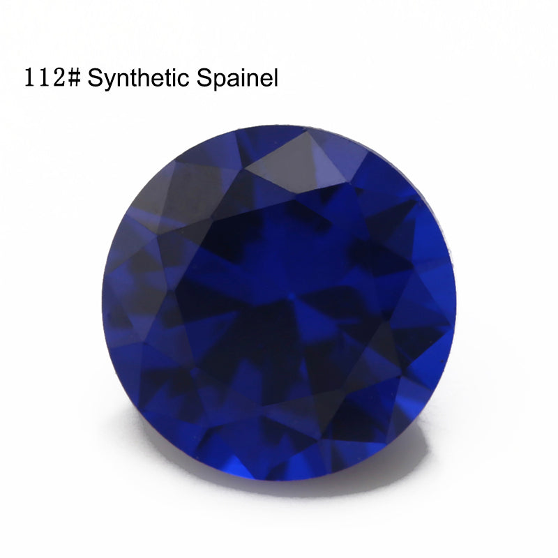 Size 3.5~10.0mm Round Cut 112# Color Blue Stone Loose Spinel Synthetic Gemstone for Jewelry