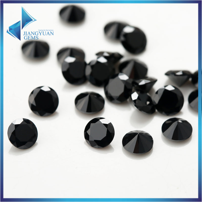 Size 1.0~3.0mm Round Cut Black Spinel Synthetic Gemstone Loose Stone for Jewelry