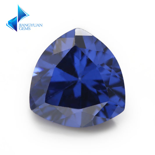Size 3x3-10x10mm 5A Trillion Cut Tanzanite Color CZ Stone Loose Cubic Zirconia Synthetic Gemstone for Jewelry