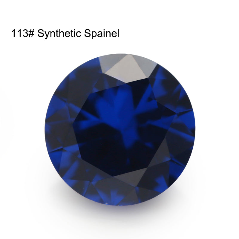 Size 3.5~10.0mm Round Cut 113# Color Blue Stone Loose Spinel Synthetic Gemstone for Jewelry