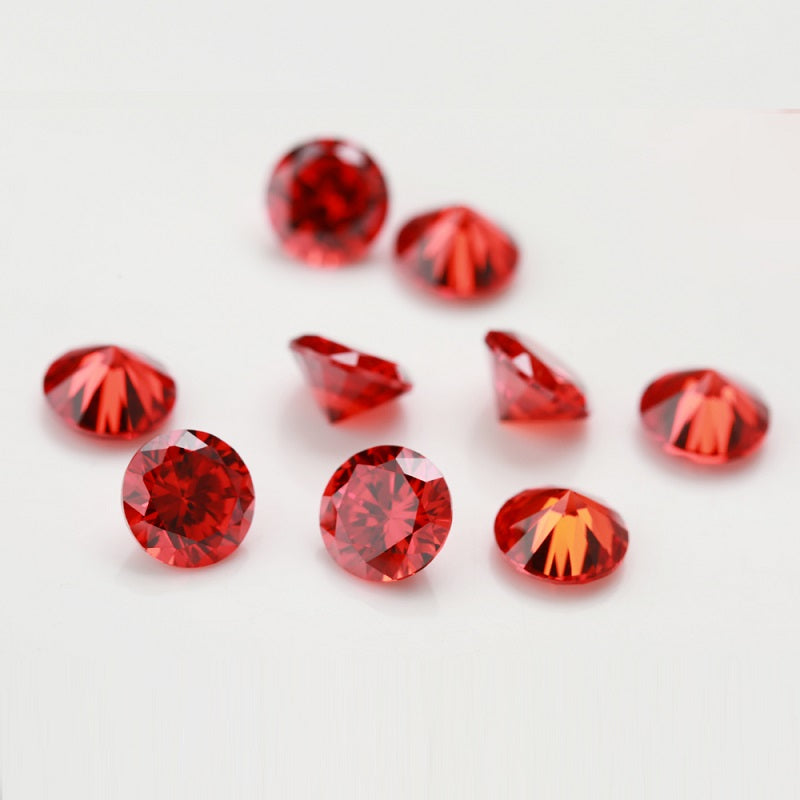 Size 0.8~12.0mm 5A Round Cut Orange CZ Stone Loose Cubic Zirconia Synthetic Gemstone for Jewelry