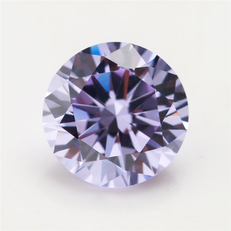 Size 0.8-12.0mm 5A Round Cut Lavender Color CZ Stone Loose Cubic Zirconia Synthetic Gemstone for Jewelry